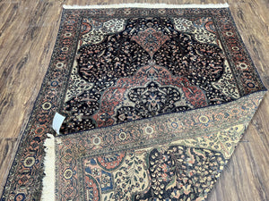 Antique Persian Sarouk Farahan Rug 4x7, Collectible Persian Carpet