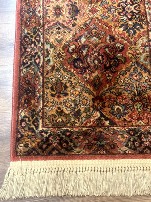 Karastan Rug 2x4 Multicolor Panel Kirman #717, Original 700 Series, Wool Pile Vintage Discontinued