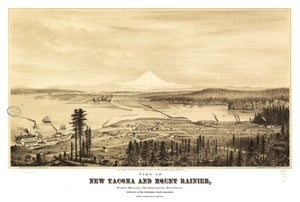 Vintage Map of Tacoma, Washington 1878
