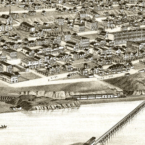 Vintage Map of Tacoma, Washington 1884