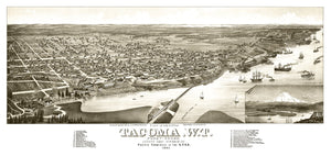 Vintage Map of Tacoma, Washington 1884
