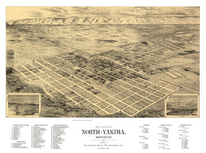 Vintage Map of North Yakima, Washington 1889