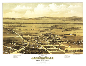 Vintage Map of Jacksonville, Oregon 1883