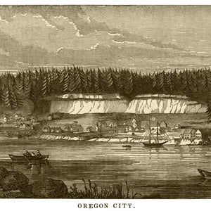 Vintage Map of Oregon City, Oregon 1880
