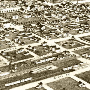 Vintage Map of Pendleton, Oregon 1884