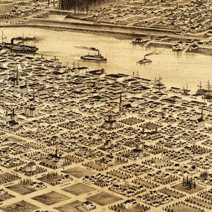 Vintage Map of Portland, Oregon 1879