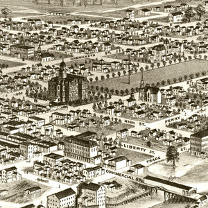 Vintage Map of Salem, Oregon 1876
