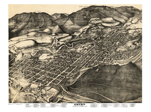 Vintage Map of Aspen, Colorado 1893