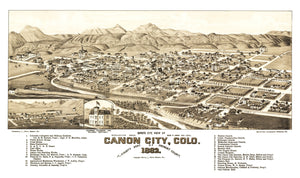Vintage Map of Canon City, Colorado 1882