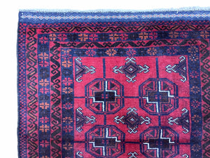 3 X 5 Vintage Handmade Tribal Wool Rug Balouchi Rug Afghan Rug Red Beige Nice