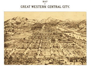 Vintage Map of Central City, Colorado 1887