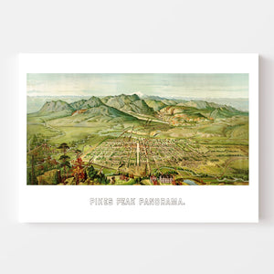 Vintage Map of Pikes Peak, Colorado 1890