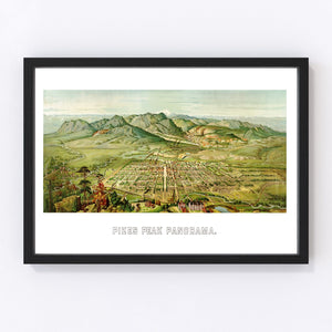 Vintage Map of Pikes Peak, Colorado 1890