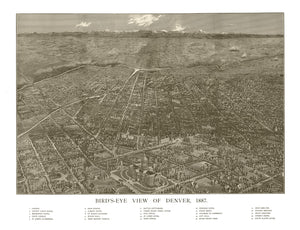 Vintage Map of Denver, Colorado 1887