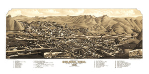 Vintage Map of Golden, Colorado 1882