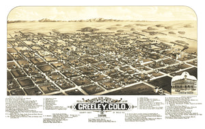 Vintage Map of Greeley, Colorado 1882