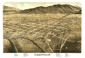 Vintage Map of Leadville, Colorado 1879