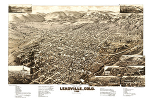 Vintage Map of Leadville, Colorado 1882