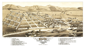 Vintage Map of Salida, Colorado 1882