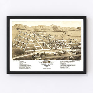 Vintage Map of Salida, Colorado 1882