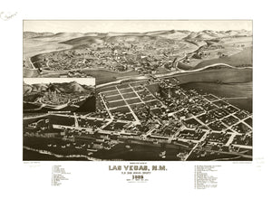 Vintage Map of Las Vegas, New Mexico 1882