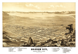 Vintage Map of Brigham City, Utah 1875