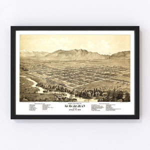 Vintage Map of Ogden, Utah 1875