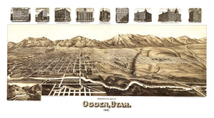 Vintage Map of Ogden, Utah 1890