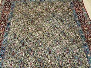 4' X 7' Handmade Turkish Wool Rug Paisley Hand Knotted Flowers One Of A Kind