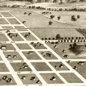 Vintage Map of Azusa, California 1887