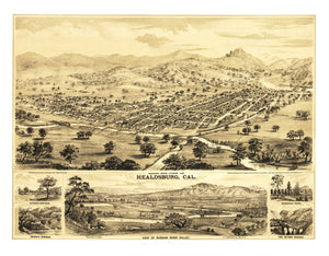 Vintage Map of Healdsburg, California 1876