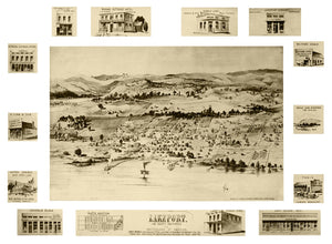 Vintage Map of Lakeport, California 1888