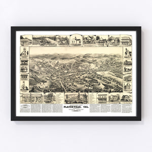 Vintage Map of Placerville, California 1888