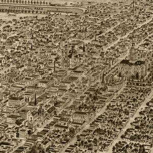 Vintage Map of Sacramento, California 1890