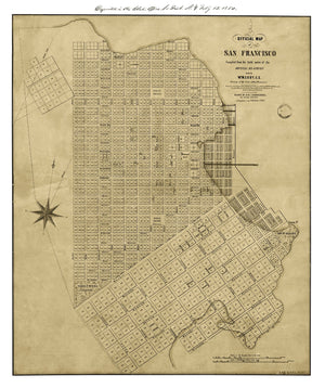 Vintage Map of San Francisco, California 1849