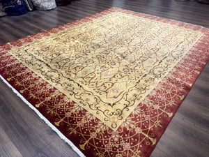 Pak Persian Rug 8x10, Allover Pattern, Gold-Tan, Fine 200 KPSI