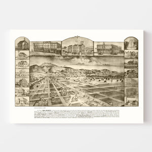Vintage Map of San Jacinto, California 1886