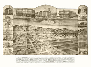 Vintage Map of San Jacinto, California 1886