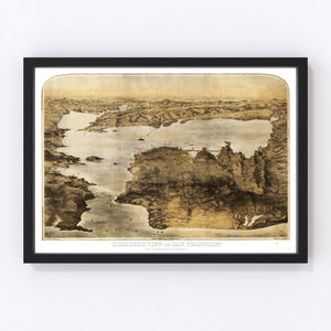 Vintage Map of San Francisco, California 1876