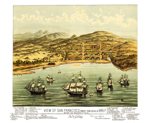 Vintage Map of San Francisco, California 1884