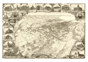 Vintage Map of Santa Barbara, California 1898