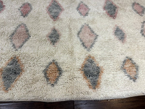 Large Modern Contemporary Indian Shag Rug 11x14, Ivory, Handmade Wool Carpet