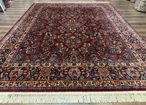 8.8 x 10.6 Karastan Red Sarouk Rug #785, Wool Pile Original 700 Series