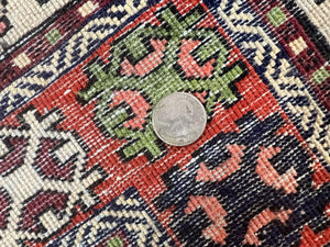 Persian Afshar Tribal Rug 5x6, Geometric Pattern, Navy Blue Multicolor Antique Vintage Persian Carpet, Hand Knotted Handmade Wool Rug