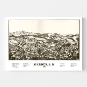 Vintage Map of Warner, New Hampshire 1887