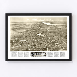 Vintage Map of Amesbury, Massachusetts 1914