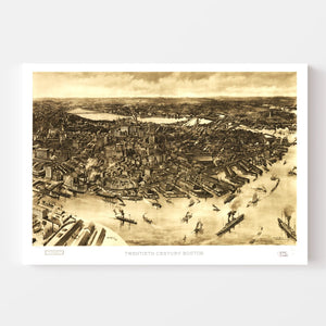 Vintage Map of Boston, Massachusetts 1905