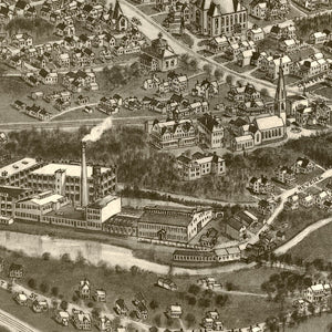 Vintage Map of Canton, Massachusetts 1918