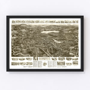 Vintage Map of Canton, Massachusetts 1918
