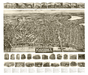 Vintage Map of Haverhill, Massachusetts 1914